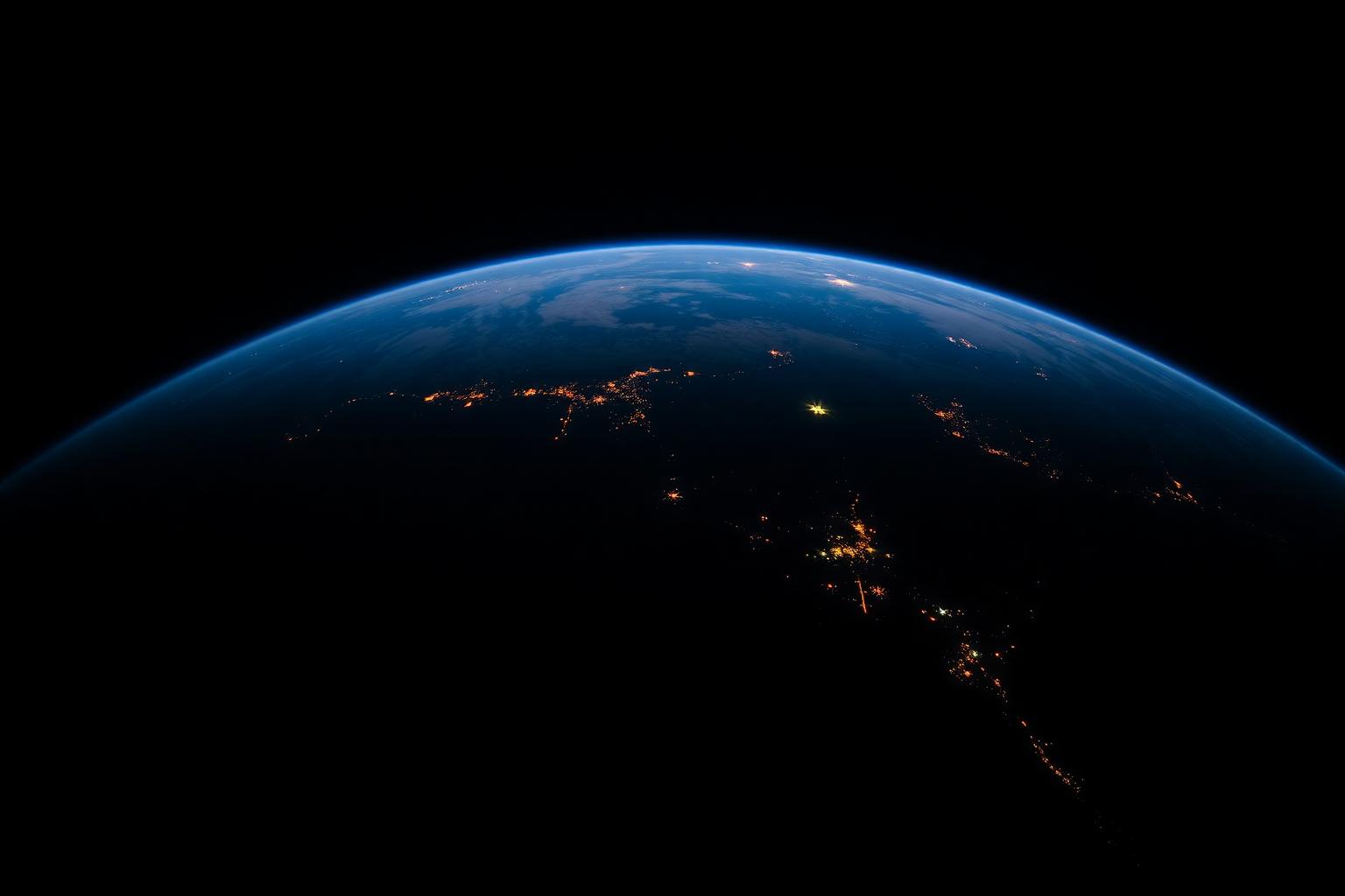 La Terre vue de l'espace de nuit