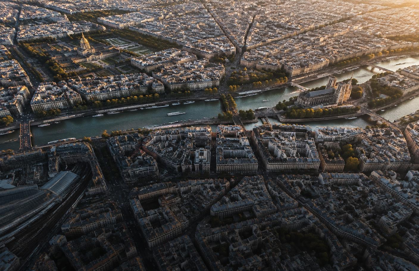 Ville dense vue du ciel